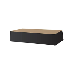 Podiumrok ongeplooid, zwart (0,20m. hoog, 4,0m. breed) 