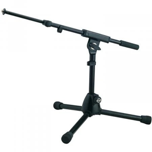 K&M 259 microfoon statief zwart met hengel, kort