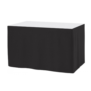 Podiumrok ongeplooid, zwart (0,80m. hoog, 4,0m. breed) 