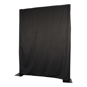 Wentex Pipe & Drape Curtain Medium Gloss Satin Black (240cm. breed x 300cm. hoog, ongeplooid)
