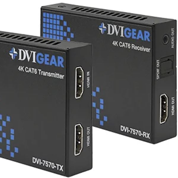 DVI-7570-SET Copper Extenders 4K HDMI CAT6 Transmitter - Receiver