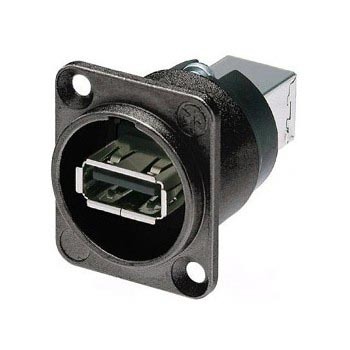 Neutrik USB-D chassisdeel (zwart, USB-gender changer type A-B of B-A)
