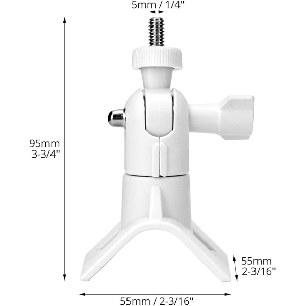 QWORK® Universele paalmontage metaal met 4 lussen (Ø50/100/150/200mm, compatibel met Arlo/Wyze/Eufycam bewakingscamera's, wit)