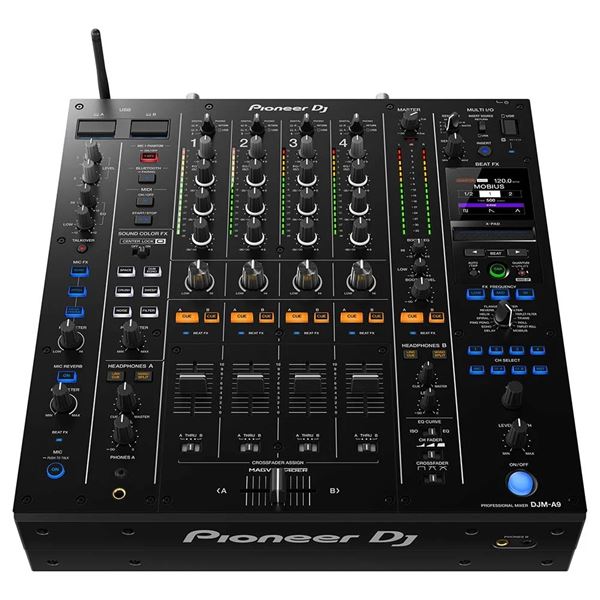 Pioneer DJM-A9 4-kanaals dj-mixer in flightcase