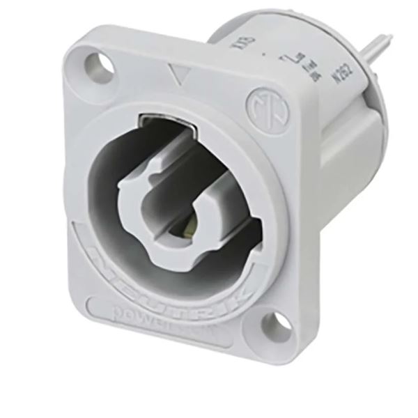 Neutrik powercon output chassisdeel, wit