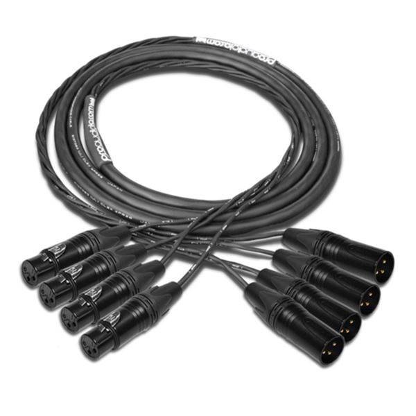 Tasker viervoudige audio-multi (xlr, 2m., zwart)