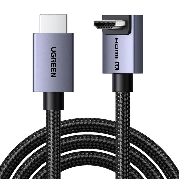 UGREEN HDMI 2.1 kabel (90°, 8K@60Hz, 4K/2K/1080P@240Hz, 48Gbps, 3M)
