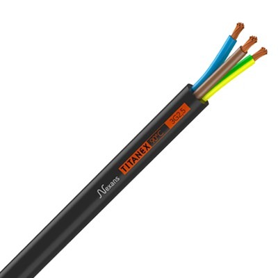 Titanex Neopreen kabel H07RN-F3G2.50 (3 x 2.5 mm², extra-flex, zwart, per meter) Titanex Neopreen kabel H07RN-F3G2.50 (3 x 2.5 mm², extra-flex, zwart, per meter)